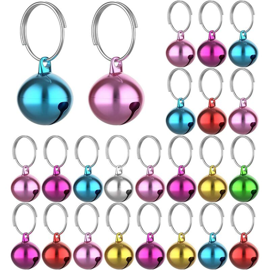 24 Sets Cat Bells for Cat and Dog Collar Strong Pendant for Cat and Dog Pet Pendant Accessories (Mixed Color)