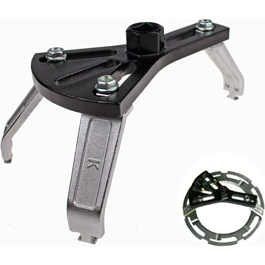 Monly - Fuel Pump Lock Ring - Fuel Pump Locking Tool - Adjustable Oil Pump Remover Wrench - Motorcycle Car Accessories (3 Jaws)