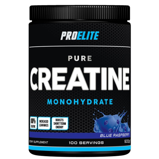 (Blue Raspberry, 500g) Pro Elite Pure Creatine Monohydrate 500g