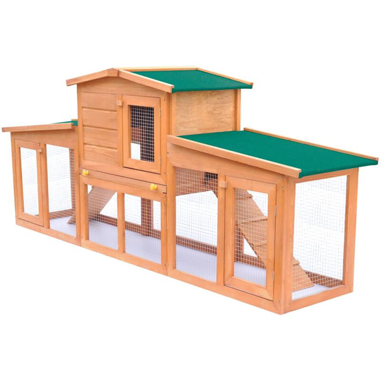 Topdeal Large Rabbit Hutch Small Animal House Pet Cage with Roofs Wood VDTD06901