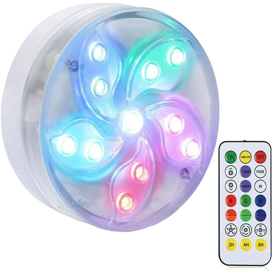 Petal Flower Chamber led Underwater Submersible Lights, Waterproof Submersible led Lights with Remote Control for Aquarium Pool Party
