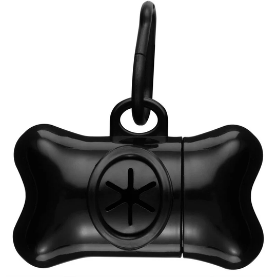 Bunty Dog Pet Puppy Poo Poop Waste Bag Dispenser Holder Scoop 1 Free Refill Roll - Black