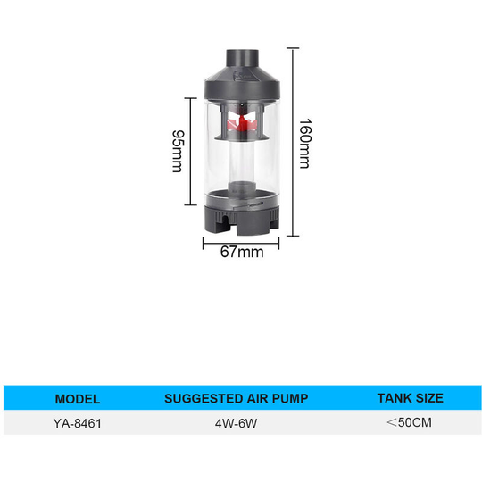 Aquarium Fish Toilet Fully Transparent Fish Waste Collector Aquarium Drain Collector Self Cleaning Filter (YA-8461)