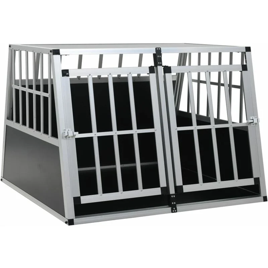Dog Cage with Double Door 94x88x69 cm Vidaxl Silver