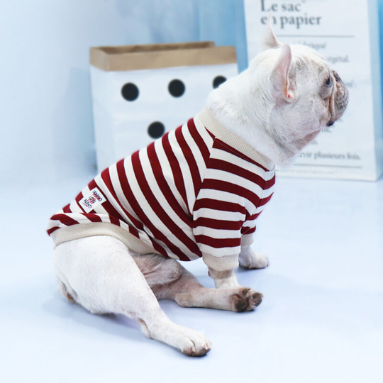 Red fall and winter thick section pug Corgi pet costume sweater, suitable for small and large dogs and cats puppies, soft and cute casual and