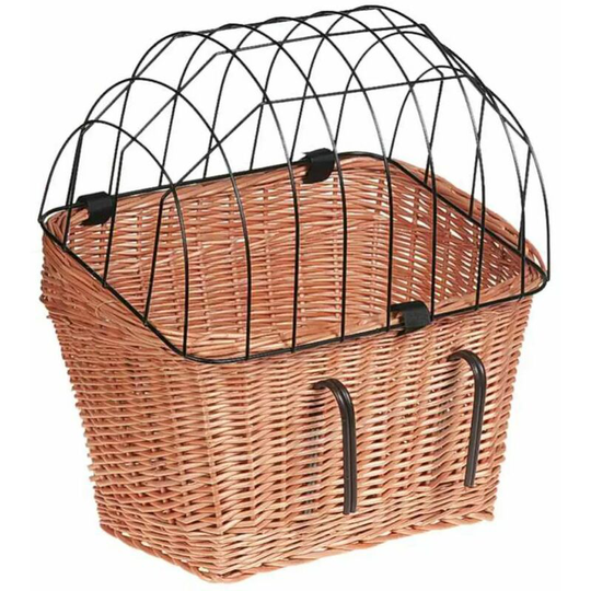 Dog Bicycle Basket Carrier Willow 45x38x47 cm Flamingo Brown