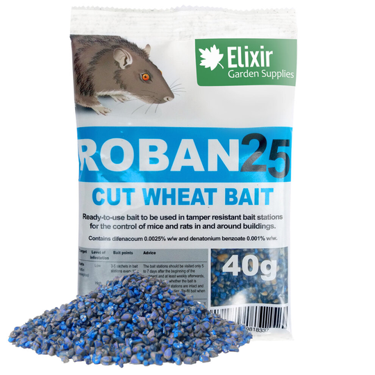 (Roban 40g Packet, 3) Rodex Rat & Rodent Killer Poison & Pest Control | Ready to Use Bromadiolone Whole Wheat Bait | 100g Packet