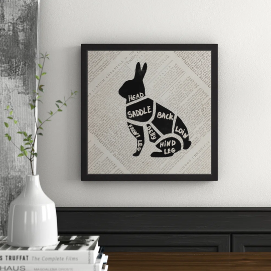 'Rabbit Cuts' Framed Graphic Art Print on Paper