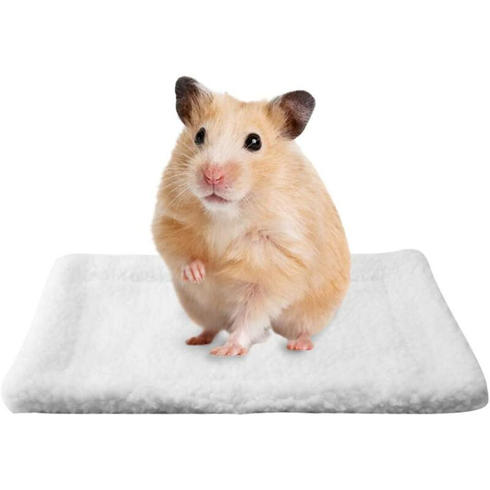 Briday - Small Guinea Pig Hamster Bed Rectangular House Warm Plush Rug Sleeping Pad Pets Cushion for Mice Rats Chinchillas Rabbit Hedgehog Squirrel