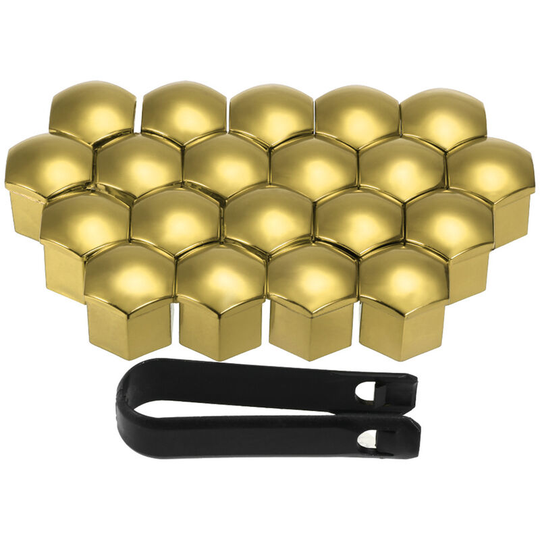 20pcs Universal 17mm Wheel Nut Covers Lug Nut Caps Screw Protector,model:Gold 17mm - model:Gold 17mm