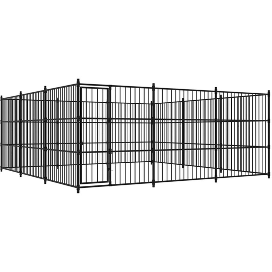 Outdoor Dog Kennel 450x450x185 cm Vidaxl Black