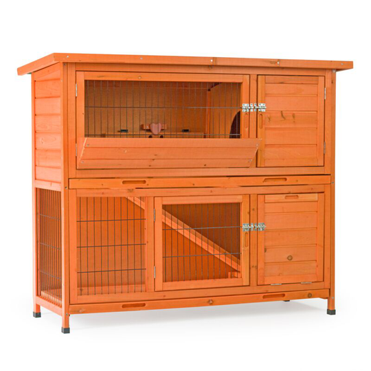 KCT - 4Ft Milan Double Rabbit Hutch With Enclosed Run