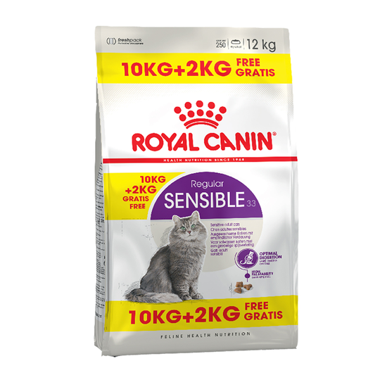 10kg Royal Canin Dry Cat Food + 2kg Free!* - Sensible 33 Cat (10kg + 2kg Free!)