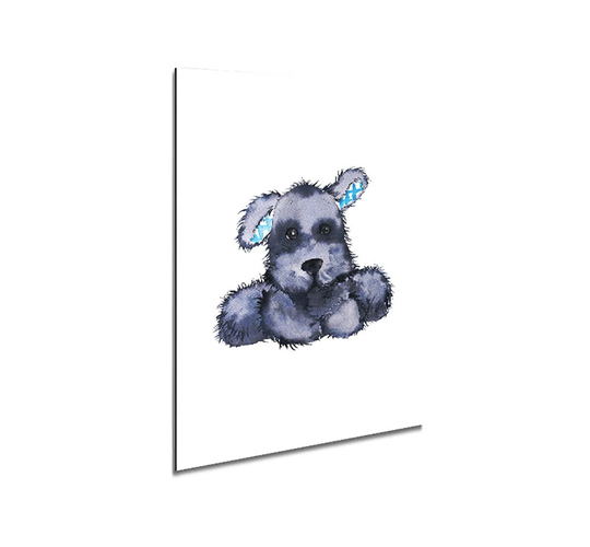Cute Puppy Love - Unframed Painting on Metal