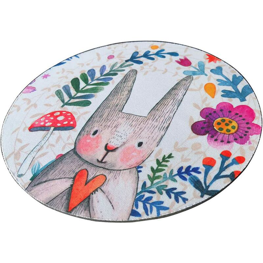 Round Mouse Pad (Diameter 200 x Thickness 3mm) Computer Keyboard Gaming Mouse Pad, Rabbit