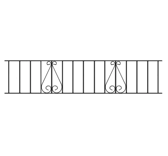 Suez Scroll Metal Railing Panel 183cm GAP x 35cm H