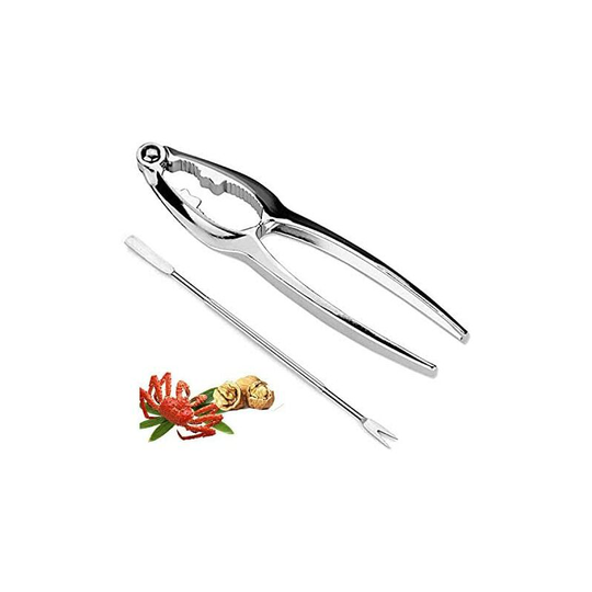 Metal Nutcracker Nut Clamp,Lobster Claw Crab Tong,Pecan Walnut Opener Tool,Seafood Opener and 1 Crab Forks