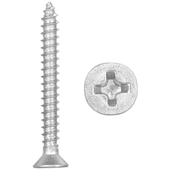 A2 DIN7982 #6 304 3.5mm Stainless Steel Screw Countersunk Self Tapping Wood Screws, 3.5mmx30mm - 3.5mmx30mm