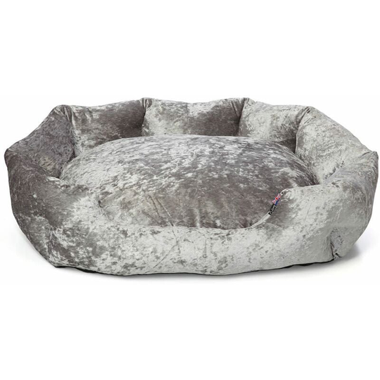 Bellagio Crushed Velvet Dog Bed Soft Washable Fleece Cushion Warm Luxury Pet - X-Large