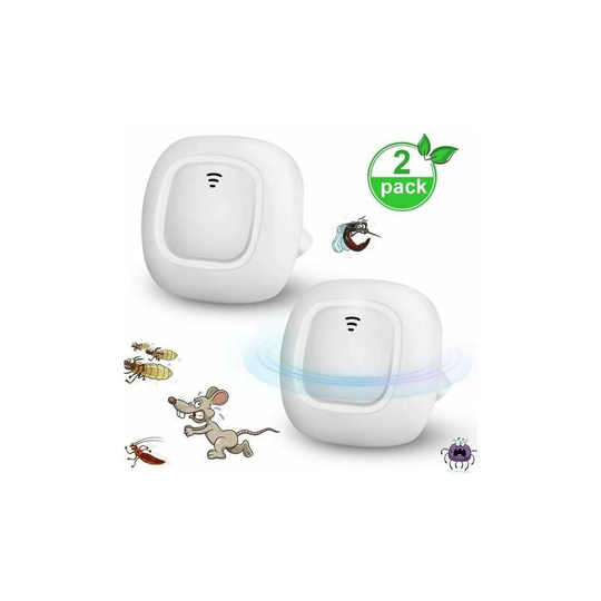 Lot of 2 odorless and non-toxic ultrasonic anti-mosquito sockets, anti-mosquitoes, spiders White.