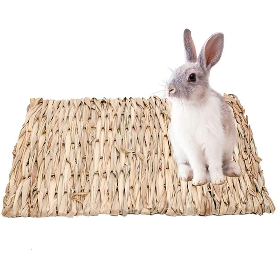 Hand-woven Natural Grass Mat for Small Pet Chew Toy Bed for Hamster, Pig, Rabbit and Parrot