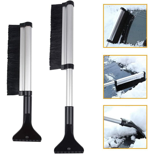Winter Ice Scraper, Extendable Snow Brush Ice Scraper Car Ice Remover for Windshield Glass Scrape Frost and Ice - Good Tool for Snow Removal