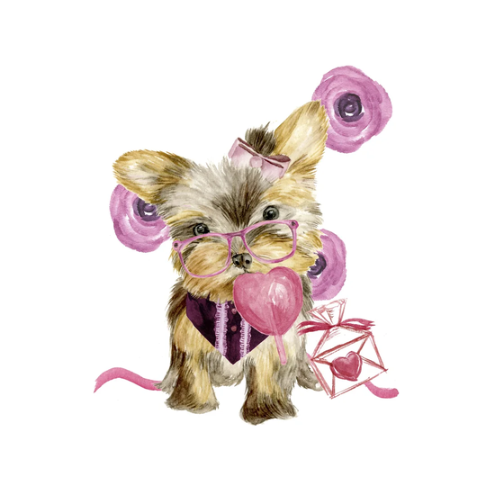 Valentine Puppy VI by Melissa Wang - Wrapped Canvas Painting