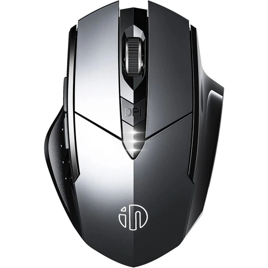 Inphic Rechargeable Silent Bluetooth Mouse (Tri-Mode: bt 5.0/4.0 + 2.4G), 1600DPI Ergonomic Portable Mouse for Laptop Computer, Visible Battery
