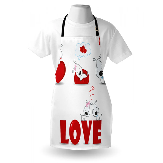 Puppy Love Hearts and Dogs Apron