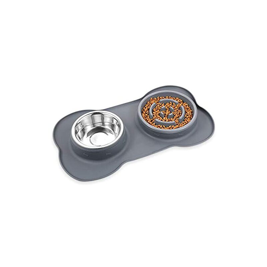 In 1 Dog Cat Anti Glutton Bowl, Slow Feeding Bowl with Non-Slip Base, Promotes Healthy Eating, for Small Medium Pets