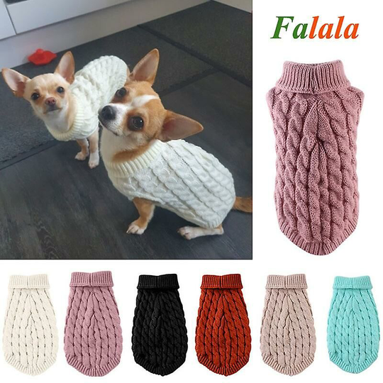 Warm Dog Sweater Winter Column Turtleneck Puppy Knitted Clothes Cat Kitten Clothes Suit For Small Dogs Chihuahua Outfit-