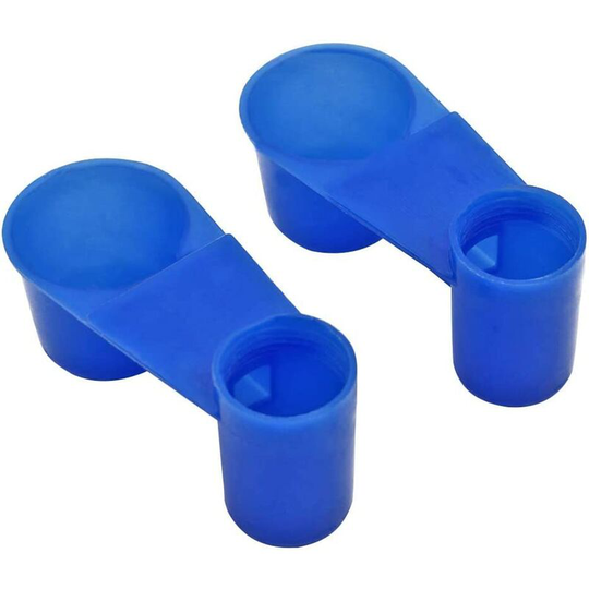 2Pcs Bird Water Feeder Drinking Cups Pigeon Parrot Feeding Trough Bird Water Dispenser Blue