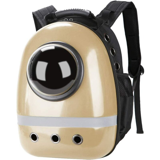 Litzee - Cat Carrier Bubble Backpack: Bag Small Puppy Carrying Rucksack Travel Carry Transport Pet Hamster Bunny Astronaut Pod Transparent Window