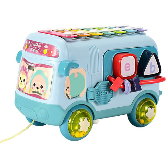 Shxx Children's Multi-functional Hand Drum Bus Percussion Piano Toy Early Childhood B926-122 - Flkwoh