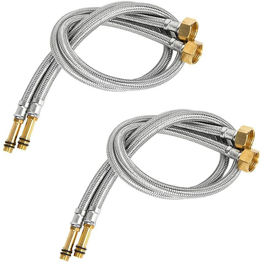 Flexible Connecting Hose, 2 pieces Flexible Sanitary Stainless Steel, Flexible Tap Flexible Sanitary Connecting Hose Kitchen Home, Silver