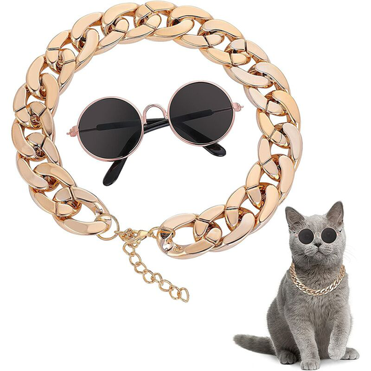Cat Sunglasses, Cat uv Protection Classic Retro Sunglasses for Small Dogs Round Sunglasses for Dolls Party Cosplay Costume Photo Props