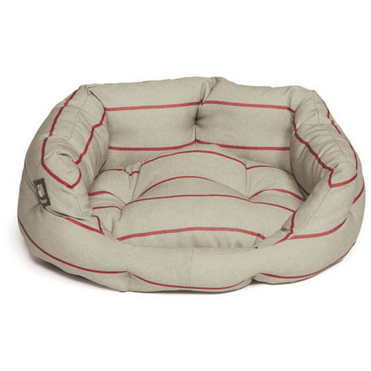 Herringbone Deluxe Slumber Bed (61cm) (Natural/Red) - Natural/Red - Danish Design Pet Products