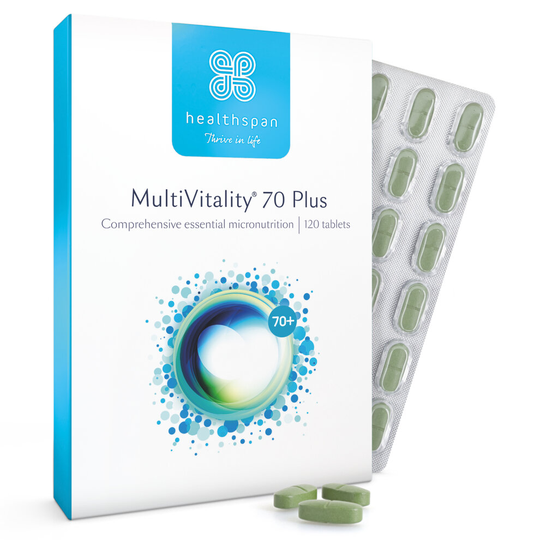 Healthspan Multivitamin 70 Plus, 120 Tablets, Vegetarian