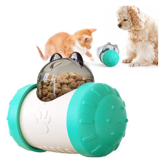 Cat Toy, Cat Food Dispenser Toy Interactive Cat Toy Tumbler Cat Toy Easy to Clean (Blue)