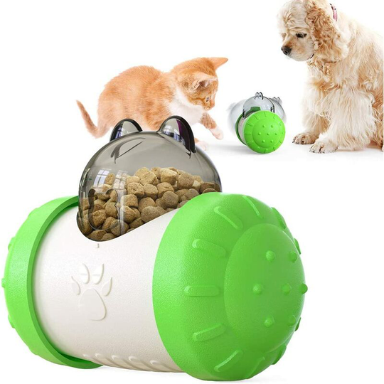 Cat Toy, Cat Kibble Dispenser Toy Interactive Cat Toy Whirling Tumbler Cat Toy Easy to Clean (Green)