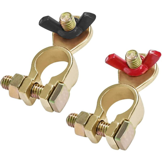 Tinor - 12V/24V Battery Terminal Lug Battery Terminals Battery Connectors Car Boat with Wing Nut Red and Black 2pcs