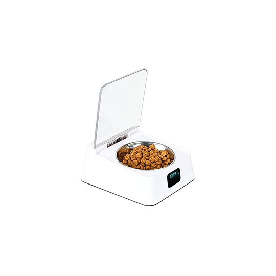 Automatic Pet Feeder with LCD Display, Pet Food Dispenser, Infrared Automatic Sensor Switch Cover, Moisture-proof Smart Bowl Anti-mouse Moisture-