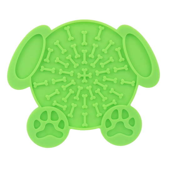 Silicone Lick Mat with Suction Cup, Dog Lick Mat, Slow Food Bowl, Dog Lick Mat in Bathroom and Shower, Serving Tray (Green).