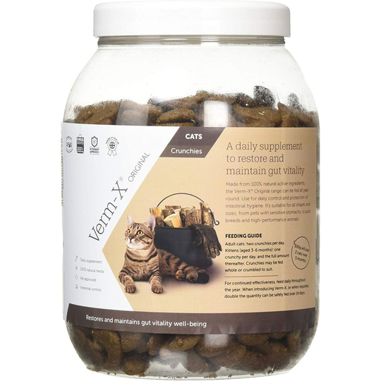 Verm-X All Natural Treats for Cats. Supports Intestinal Hygiene. Vet Approved. UFAS Assured. Restores and Maintains Gut Vitality. Wormwood Free Reci