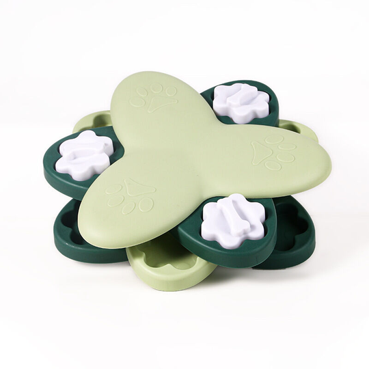 Rotating tornado puzzle slow food bowl dog carousel training puzzle dog toys, dog food distribution toys slow fooder - green