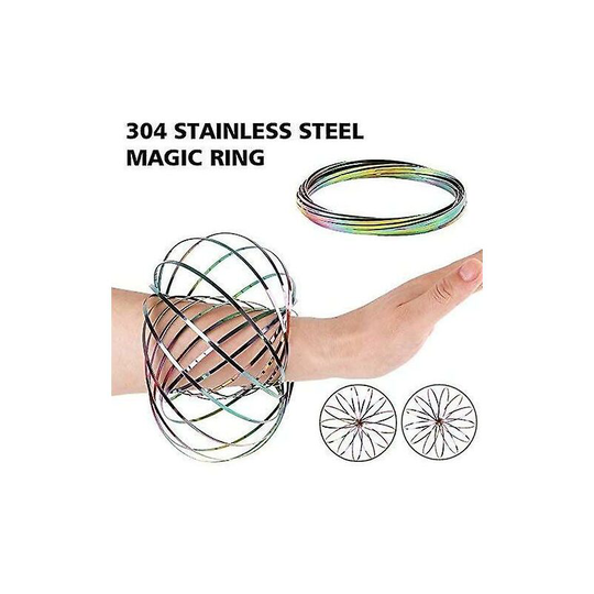 Stainless Steel Firm Flow Ring Magic Bracelet Toy For Stress Relief Kinetic Science Educational Spring Ring Multi - 1pcs (rainbow) Thsinde