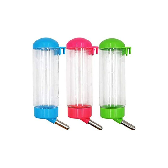 3 Pack Plastic Water Bottle for Hamster Guinea Pig Squirrel Rabbit 500ml Random Color