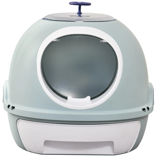 Cats Rooftop Plastic Easy Clean Litter Box Blue