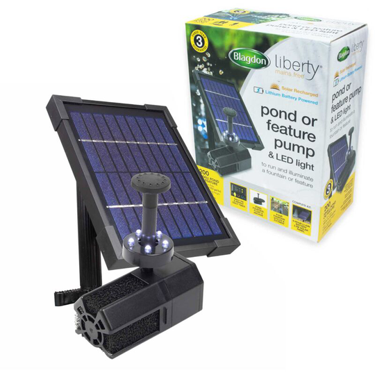 Blagdon - Liberty 200 Solar Powered Battery Pond Pump and led Lights