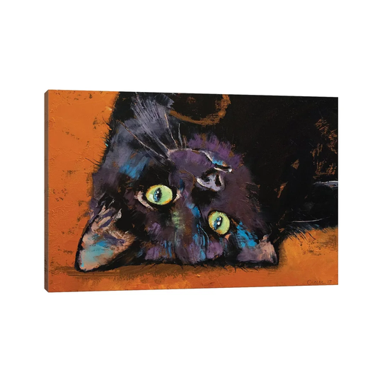 Upside Down Kitten by Michael Creese - Wrapped Canvas Painting Print